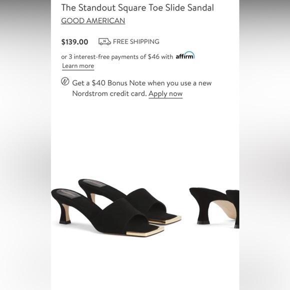 Good American Black and Gold Sandals - Picture 2 of 5